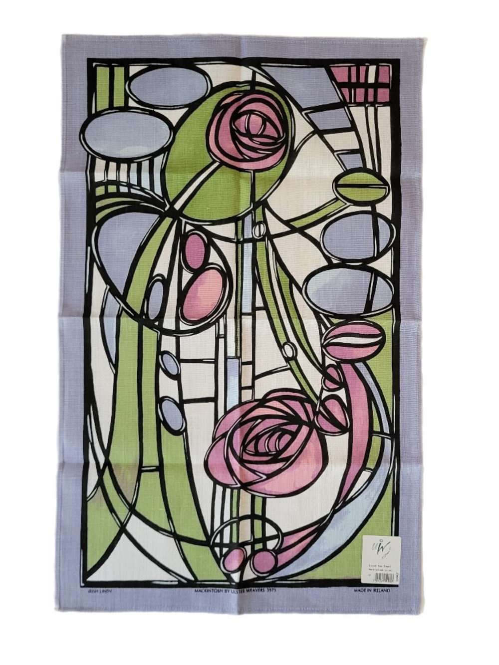 Irish Linen Tea Towel Charles Rennie Mackintosh Rose by Ulster Weavers